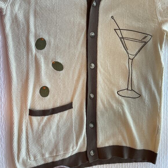 NWT Art of Rhetoric Martini Olive Cocktail Textured Knit Button Up Polo Shirt - Picture 5 of 11